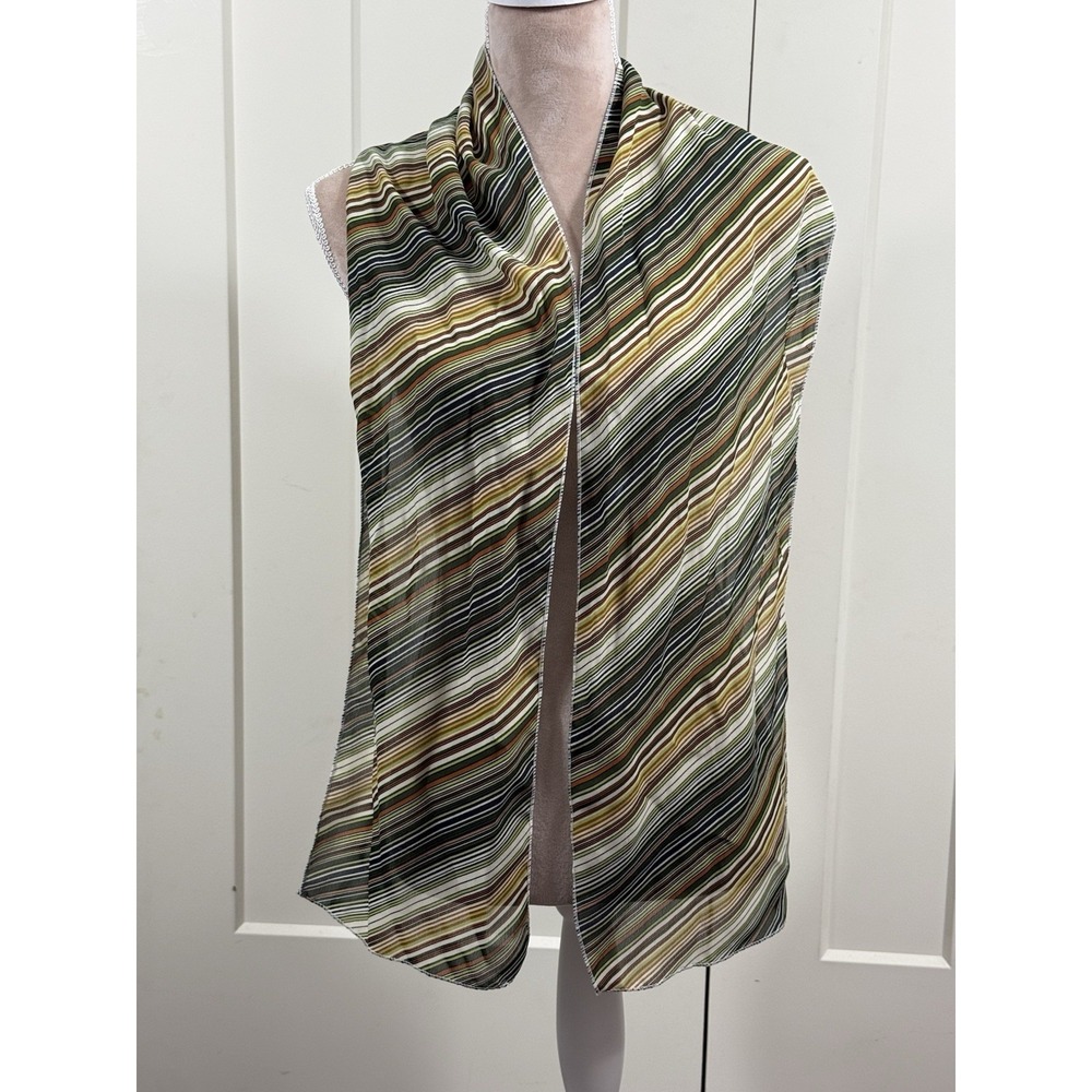 Women's Striped Scarf Fall Colors 62 x 9 Vintage Retro 60's‎ 70's Style